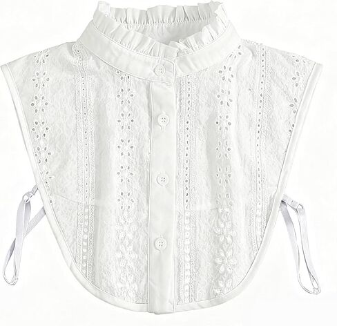 Fake Collar for Women, Detachable Collar, Jacquard Polyester White Dickey Collars, Elegant Half Shirt Faux Collars for Women & Girls in Saudi Arabia