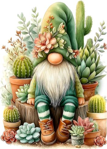Funny Gnomes Puzzles for Adults 1000 Pieces, Nature Mushroom Butterfly Garden Themed, Cute Spring Gnome Flower Jigsaw Puzzles Challenge in Kuwait