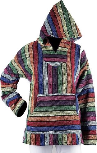 Unisex Multicolor/Rainbow Mexican Baja Hoodie Jacket in Saudi Arabia