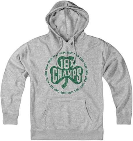 Chowdaheadz 18x Boston Basketball Champions Shamrock Hoodie – Unisex Pullover Sweatshirt Soft Cotton Blend in Saudi Arabia
