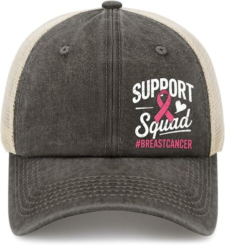 Support Squad Breast Cancer Awareness Sun Hats Camping Cap for Her in Saudi Arabia