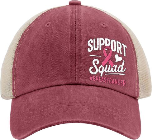 Support Squad Breast Cancer Awareness Sun Hats Camping Cap for Her in Saudi Arabia