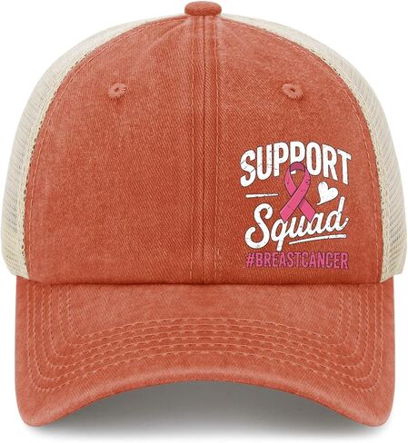 Support Squad Breast Cancer Awareness Sun Hats Camping Cap for Her in Saudi Arabia