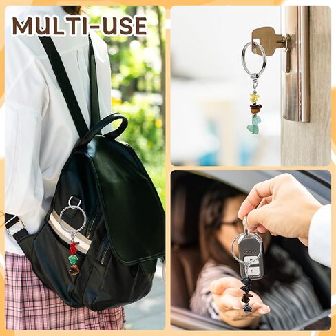 12 Sets Crystals Keychain Gift for New Beginnings Bulk Healing Gemstone Keychain New Beginnings Good Luck Gifts for Coworker Anxiety Relief Keychain for Women Retirement Graduation in Kuwait