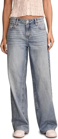 بنطلون جينز نسائي واسع الساق من Lucky Brand منخفض الارتفاع in Saudi Arabia