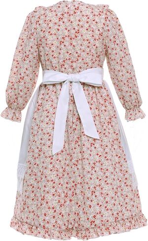 Girls Prairie Costume Dress Kids Floral Pioneer Colonial Village Girl Costumes in Saudi Arabia