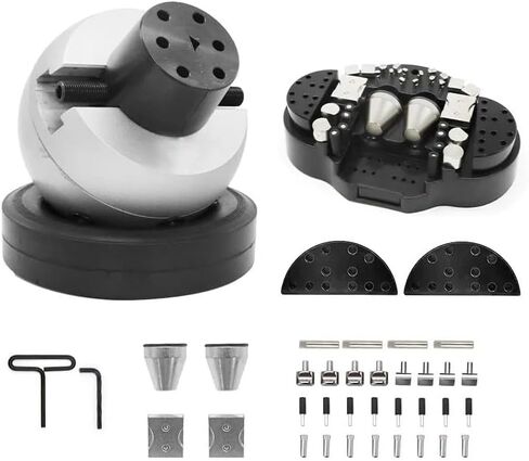 Jewelry Ball Vise 3.74 inch Engraving Tool, 360° Rotating Jewelry Setting Professional Tool, Ball Vise Complete Standard Hand Tool Set with 48 Attachments Standard Block HH-A03C in Kuwait