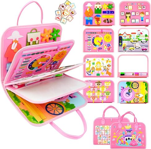 كتاب مزدحم للأطفال الصغار 1-3 ، ألعاب المزرعة المزروعة المزدحمة Montessori لمدة 1 2 3 3 4 سنوات ، حسية في مرحلة ما قبل المدرسة التعلم هدايا عيد ميلاد هدايا للفتيات الفتيات ، السفر لسيارة الطائرة سيارات الطائرات in Kuwait