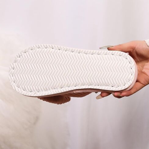 Women's Fleece Lined Slippers with Decorative Bow, Soft Indoor House Shoes, Non-Slip Warm Winter Footwear in Saudi Arabia