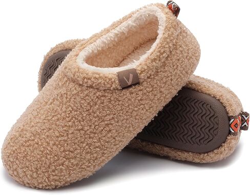 Women’s Fuzzy Memory Foam Slippers with Cozy Curly Fur and Warm Fleece Lining Closed Back Non-Slip House Shoes Lightweight Soft Comfy Indoor Bedroom Slippers in Saudi Arabia