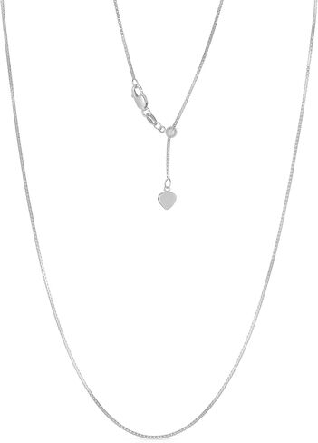 Floreo 10k Yellow Gold 1mm Adjustable Box Chain with Spring Ring Clasp, 24 inch in Saudi Arabia