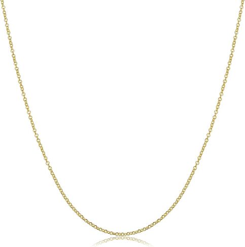 Kooljewelry قلادة سلسلة كابل مستديرة من الذهب الأصفر عيار 18 قيراط 1 مم (16، 18، 20، 22، 24، 30 أو 36 بوصة) in Kuwait