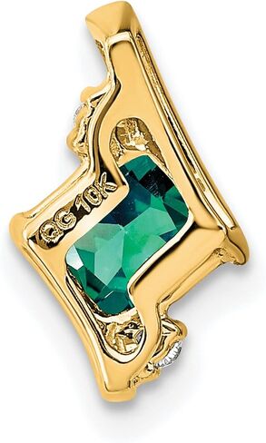 10k Yellow Gold Cushion Created Alexandrite and Diamond Chain Slide (0.012 cttw, I1 Clarity, H-I Color) in Saudi Arabia