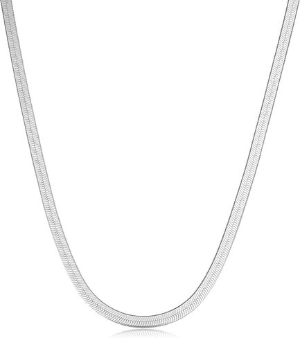 Kooljewelry قلادة من الفضة الإسترليني 3.6 ملم بسلسلة متعرجة (18، 20، 24 أو 30 بوصة) in Kuwait