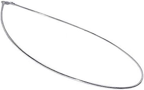 Italian 925 Sterling Silver 1mm Round Solid Omega Chain Necklace in Saudi Arabia