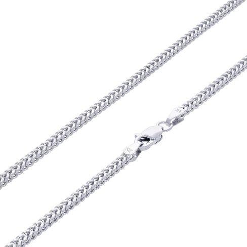 Nuragold 10k الذهب الأبيض الحقيقي فرانكو مربع 2 مللي متر صندوق سلسلة سلسلة القمح قلادة (16 "-26") مجوهرات إيطالية للرجال والنساء in Saudi Arabia