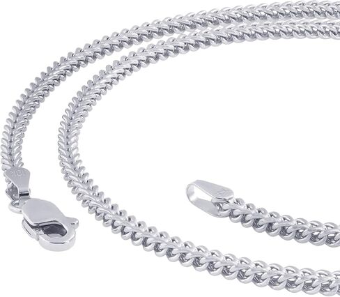 Nuragold 10k الذهب الأبيض الحقيقي فرانكو مربع 2 مللي متر صندوق سلسلة سلسلة القمح قلادة (16 "-26") مجوهرات إيطالية للرجال والنساء in Saudi Arabia
