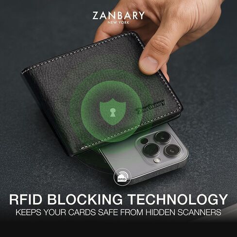 محفظة رفيعة للرجال من الجلد الطبيعي، محفظة RFID للرجال بجيب أمامي، حامل بطاقة الائتمان ثنائي الطي، حامل بطاقات صغير الحجم للسفر، منظم أموال فاخر وحامل بطاقات، هدية حامل بطاقات قابلة للطي in Saudi Arabia