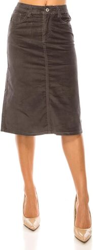 Women's A-Line Midi Skirt, Velvet, Knee Length, Classic Casual Style in Saudi Arabia