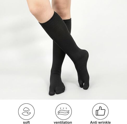 زوجان من الجوارب الضاغطة من TIESOME، جوارب رجالية مقسمة من الأمام للجنسين من أجل شبشب فليب فلوب بطول الركبة فوق الساق in Kuwait