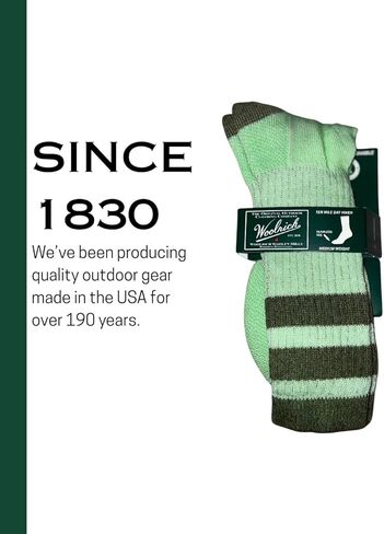 Woolrich Merino Wool Lightweight Hike Crew Socks (Olive Green, Large) in Saudi Arabia