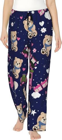 Pajama Pants Women's With Pocket Drawstring Elastic Waist Wide Leg Pj Bottoms Lounge Pants for Gifts in Saudi Arabia