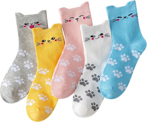 Women's Cute Cat Cotton Ankle Socks,Cat Gifts Cute Animal Socks, Soft Stretchy funny socks,Comfortable Elastic in Saudi Arabia