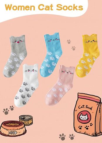 Women's Cute Cat Cotton Ankle Socks,Cat Gifts Cute Animal Socks, Soft Stretchy funny socks,Comfortable Elastic in Saudi Arabia