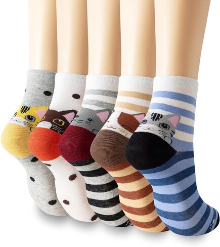 Women's Cute Cat Cotton Ankle Socks,Cat Gifts Cute Animal Socks, Soft Stretchy funny socks,Comfortable Elastic in Saudi Arabia