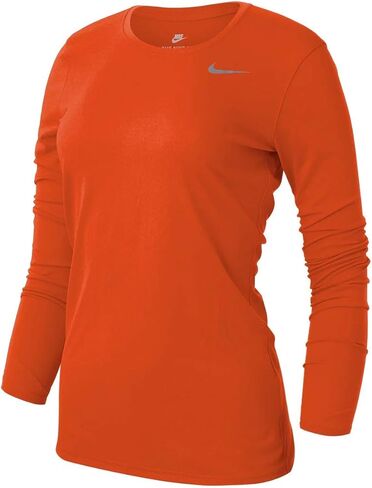 قميص Nike Legend L/S T SP20 للسيدات - UNIV برتقالي/UNIV برتقالي/رمادي بارد in Kuwait