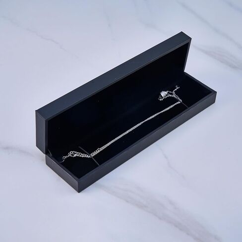 2 Pieces Long Velvet Jewelry Chain Necklace Gift Box Set, Bracelet Storage Case, Jewellry Display Box Black in Saudi Arabia