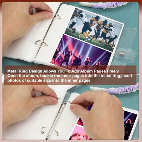 PATIKIL 4x6" Clear Loose-Leaf Photo Album Plastic Transparent Picture Album with 100 Pockets and 50 Replacement Refill Sleeves for Photo Picture Postcard, 2packs, White in Saudi Arabia