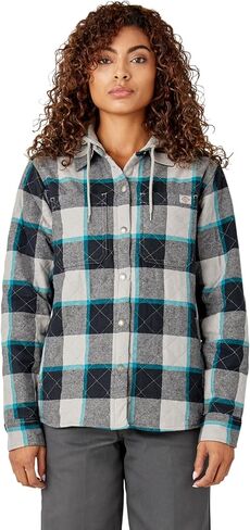 Dickies Womens Women’s Flannel Hooded Shirt Jacket in Saudi Arabia