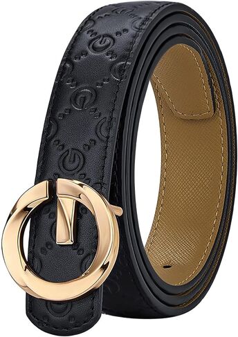VANNANBA Designer Belts for Women Genuine Leather with Letter G Gold Buckle Fashion Retro Belt for Jeans Pants Dresses in Saudi Arabia