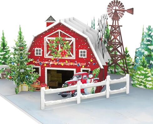 Village Pop Up Christmas Cards, 3D Gingerbread Christmas Cards, 6" x 8" Popup Christmas Card For Husband, Wife, Kids, Mom, Teacher, Son, Daughter, Christmas Cards With Envelopes and Note Card in Kuwait