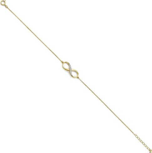 سوار إنفينيتي من الذهب الأصفر/الأبيض عيار 14 قيراط من The World Jewelry Center - 7+1 بوصة in Saudi Arabia