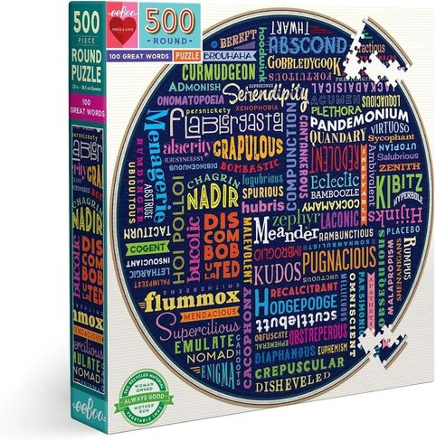eeBoo Piece & Love: Collecting Nature - 500 Piece Puzzle - Adult Round Jigsaw, 23"x23", Includes Image Reference Insert, Glossy Pieces in Saudi Arabia
