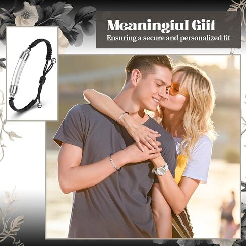 Tondiamo 6 Pcs Cremation Jewelry Glass Urn Bracelet for Ashes Adjustable Personalized Memorial Keepsakes Handmade Braided Ashes Bracelet Bangle Rope for Women Men Loved Ones and Pets in Saudi Arabia