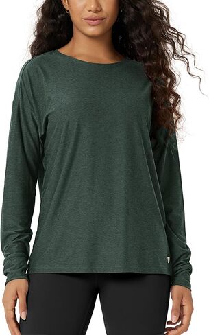 ODODOS Women's Long Sleeve Tee - Ultra Soft odSTRATUM Tech Performance Top UPF 50+ Crew Neck Relaxed-Fit T-Shirts in Saudi Arabia