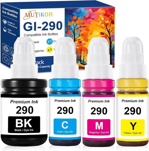 GI-290 GI 290 Ink Refill G3200 G4210 Compatible Replacement for Canon GI 290 Ink Bottles Kit for G1200 G2200 G4200 G1000 G1100 G1310 G1400 G1800 G1810 G1900 G2000 Printers（4 Pack） in Kuwait