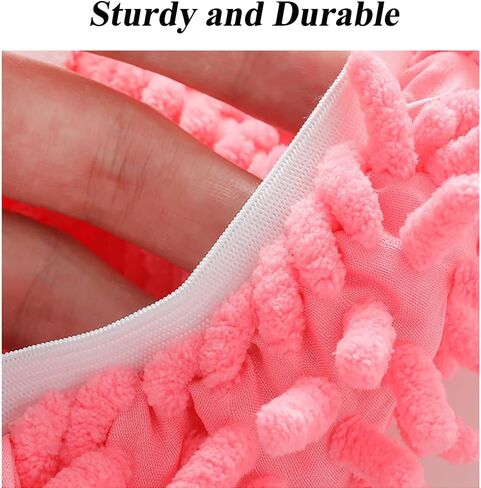 Mop Slippers Shoes 1 Pair - Pink Cleaning Slippers for Home, Non-Slip Microfiber Floor Cleaning Shoes, for Hardwood, Tile & Laminate Floors in Saudi Arabia