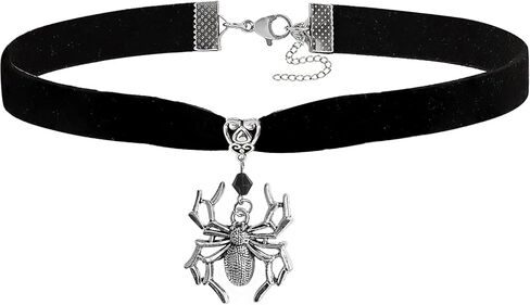 Gothic Black Velvet Goth Choker Necklace for Women,Cameo Black Choker Crow Skull Pendant Necklace Vintage Collar Skull Necklace Gothic Jewelry in Saudi Arabia