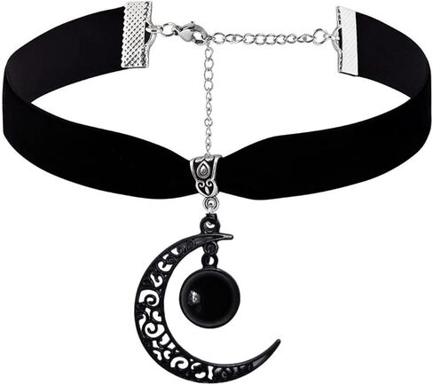 Gothic Black Velvet Goth Choker Necklace for Women,Cameo Black Choker Crow Skull Pendant Necklace Vintage Collar Skull Necklace Gothic Jewelry in Saudi Arabia