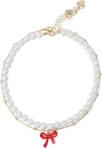 Betsey Johnson Jewelry Women's Love Spell Pearl & Bow Choker Necklace Set in Saudi Arabia