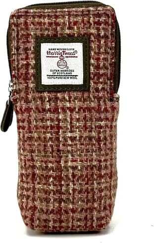 Harris Tweed Double Glasses Sleeve – Wool from Scotland Maple Zip Case 6.49" x 3.14" x 1.37" in Saudi Arabia