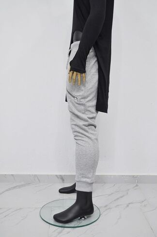 Men's Front 3way Zipper Jogger,Low Crotch Harem Jogger,Relaxed Sweatpants, Slim Fit Tappered, Steampunk in Saudi Arabia