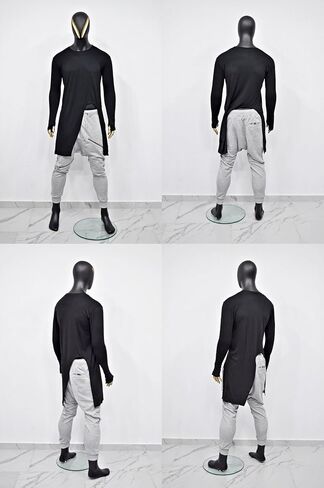 Men's Front 3way Zipper Jogger,Low Crotch Harem Jogger,Relaxed Sweatpants, Slim Fit Tappered, Steampunk in Saudi Arabia