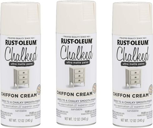 Rust-Oleum 302591 Chalked Spray Paint, 12 oz, Linen White Ultra Matte, 12 Ounce (Pack of 2) in Saudi Arabia