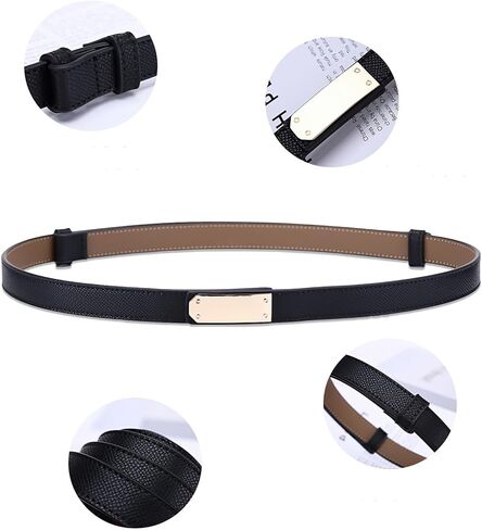 FENLDY Adjustable Thin Belts For Womens Skinny Belts For Dresses Womens Solid Color Alloy Snap-On Belts For Jeans in Saudi Arabia