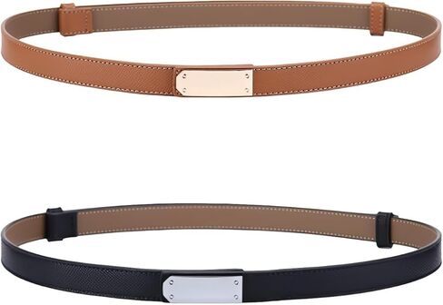 FENLDY Adjustable Thin Belts For Womens Skinny Belts For Dresses Womens Solid Color Alloy Snap-On Belts For Jeans in Saudi Arabia